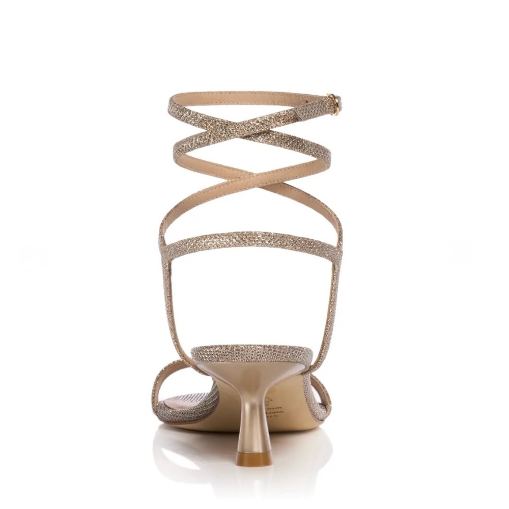 New Stuart Weitzman Women's Nudist 50 Wrap Sandals In Poudre Sz 10.5 - Picture 3 of 15